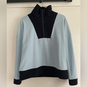 Dudley Stephen’s Putnam Pullover in Terry Fleece (Ice Blue / Navy)